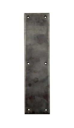 Antique Plain 12 In. Beveled Cast Steel Door Push Plate