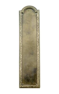 Antique Victorian 11.75 In. Cast Brass Braided Door Push Plate