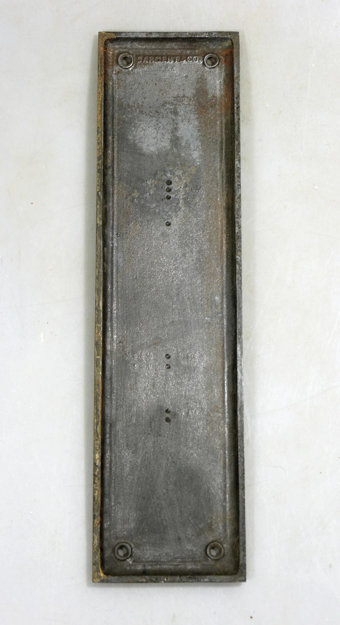 Antique Commercial 12.25 In. Bronze Sargent Door Push Plate 5 Antique Commercial 12.25 In. Bronze Sargent Door Push Plate - Image 3