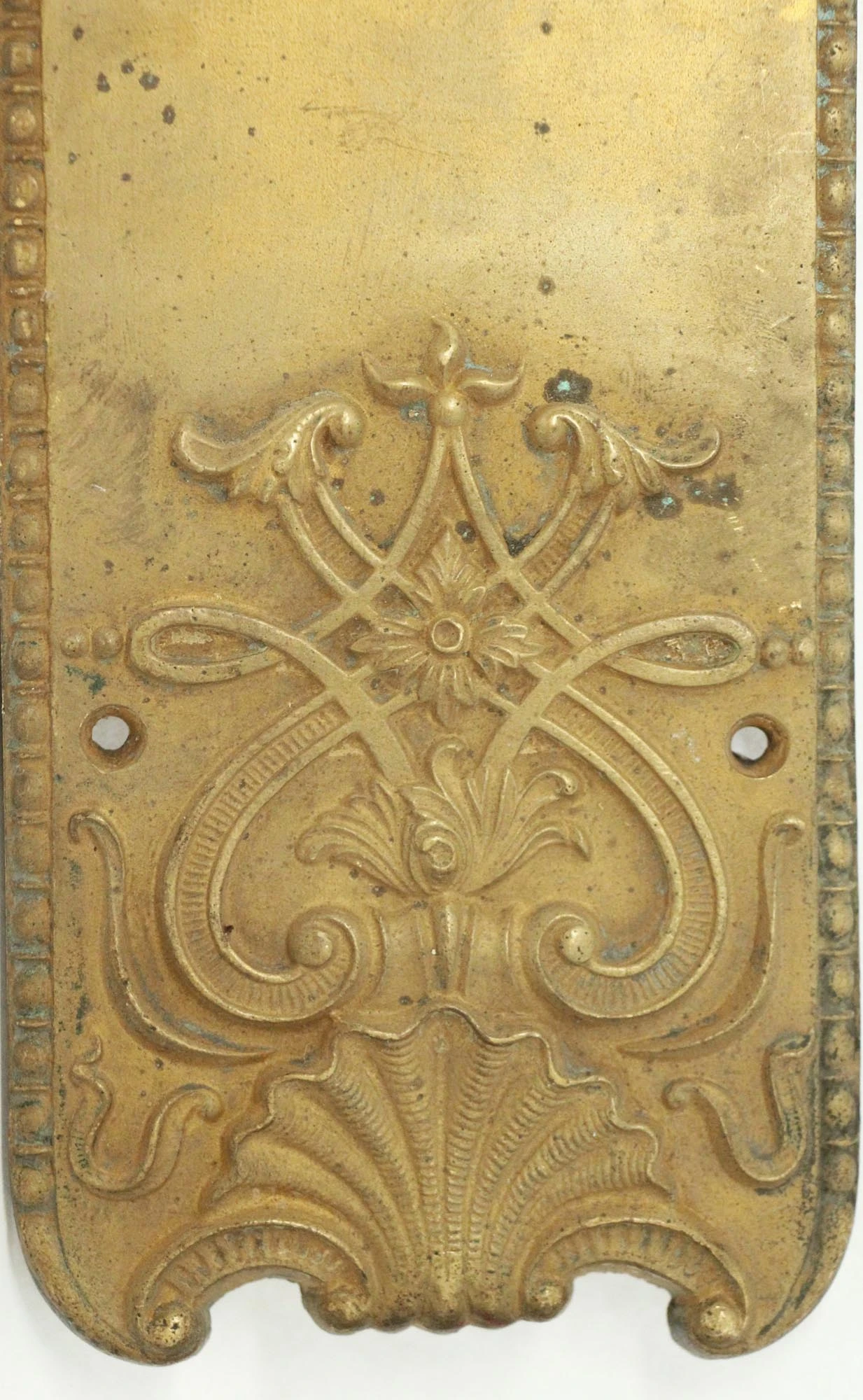 Antique Neoclassical 24.5 In. Bronze Door Push Plate 5 Antique Neoclassical 24.5 In. Bronze Door Push Plate - Image 3