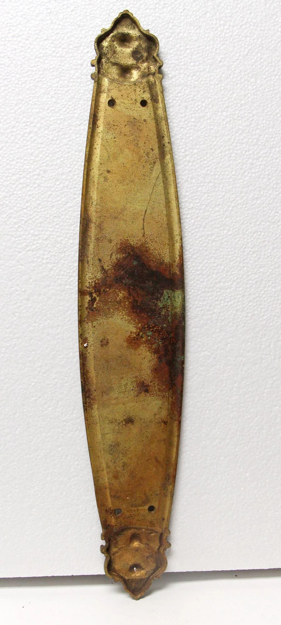 Antique 18 In. Cast Bronze Victorian Shell Motif Door Push Plate 5 Antique 18 In. Cast Bronze Victorian Shell Motif Door Push Plate - Image 3