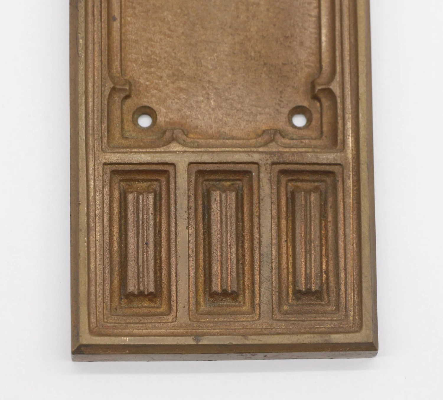 Antique 14.5 In. Gothic Bronze Door Push Plate 5 Antique 14.5 In. Gothic Bronze Door Push Plate - Image 3