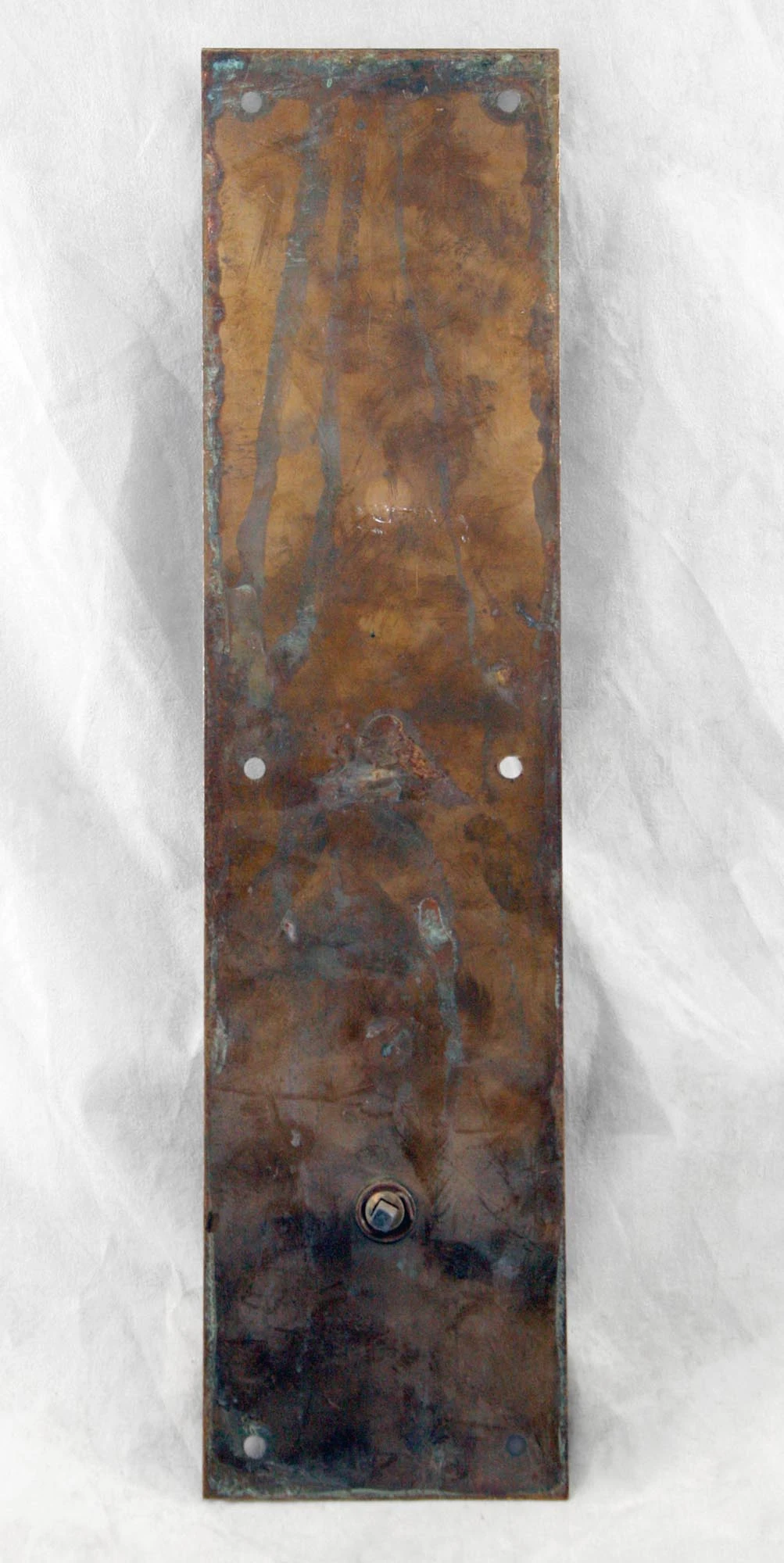 Vintage Patina Bronze 14 In. Door Push Plate With Latch 4 Vintage Patina Bronze 14 In. Door Push Plate With Latch - Image 2