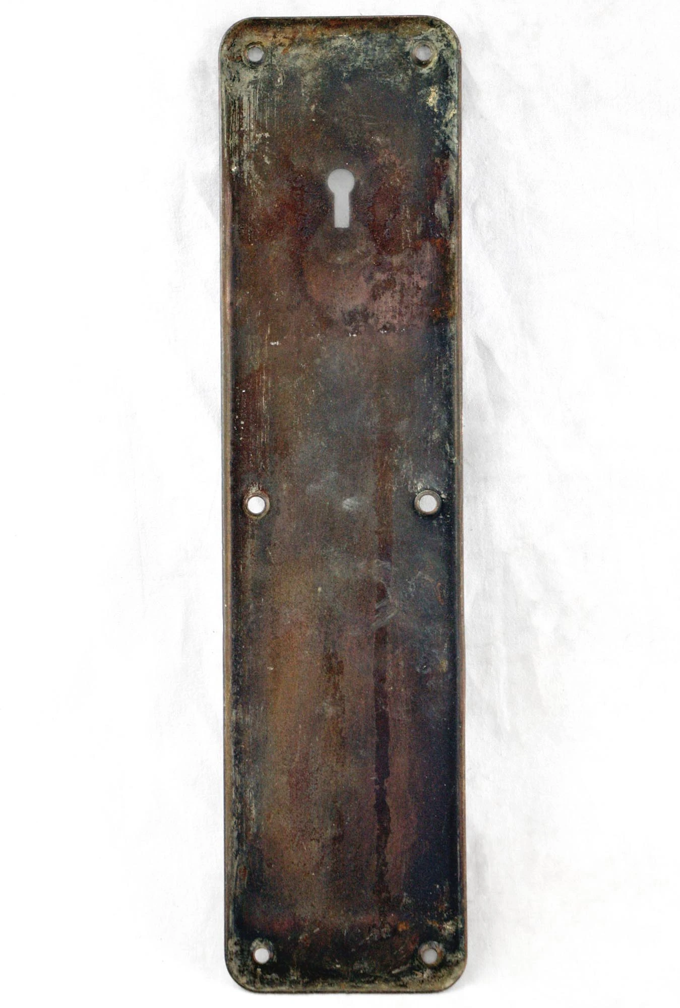 Antique 12 In. Bronze Door Push Plate With Keyhole 4 Antique 12 In. Bronze Door Push Plate With Keyhole - Image 2