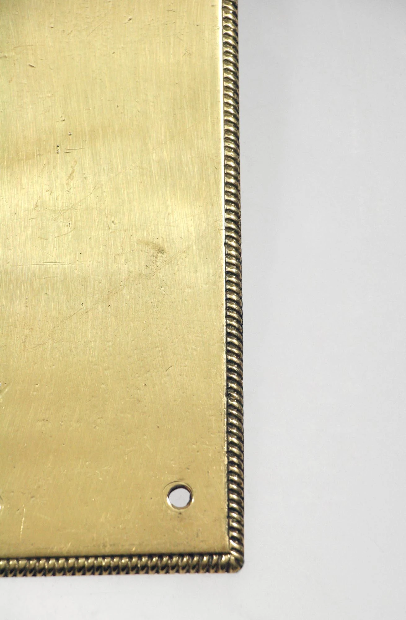 Vintage Polished Brass Plated 10.25 In. Rope Door Push Plate 4 Vintage Polished Brass Plated 10.25 In. Rope Door Push Plate - Image 2