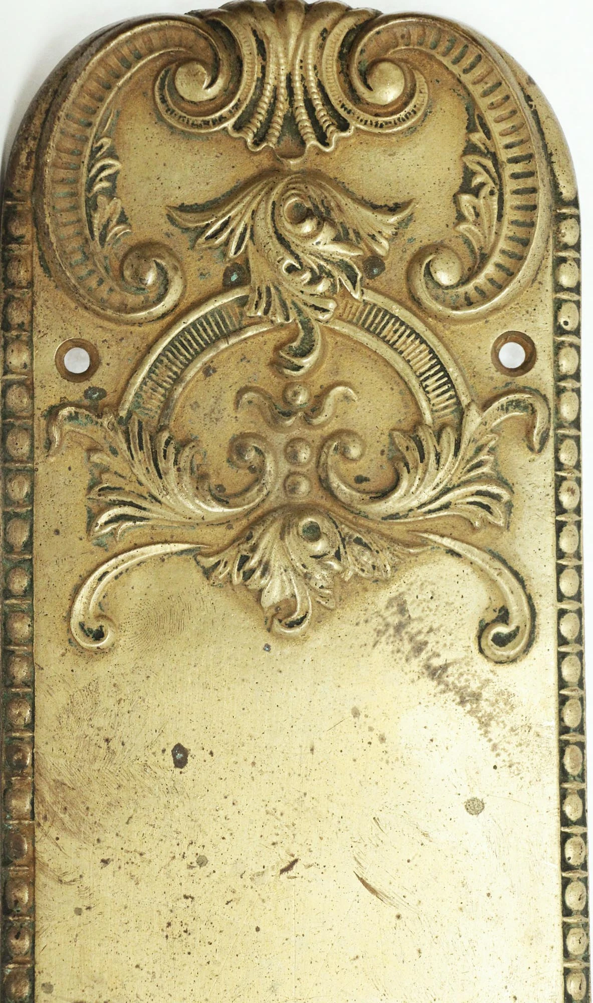 Antique Neoclassical 24.5 In. Bronze Door Push Plate 4 Antique Neoclassical 24.5 In. Bronze Door Push Plate - Image 2