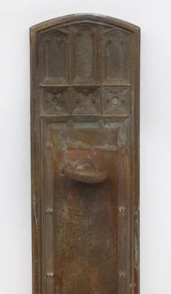 Antique Gothic 18 In. Yale & Towne Bronze Thumb Turn Door Push Plate 7 Antique Gothic 18 In. Yale & Towne Bronze Thumb Turn Door Push Plate -OGT Sale Store push plates p261330