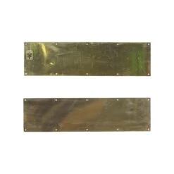 Pair Of 30 In. Brass Plated Steel Door Kick Plates