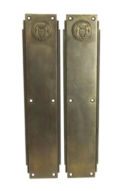 Pair Of Art Deco Corbin Philadelphia Civic Center Push Plates