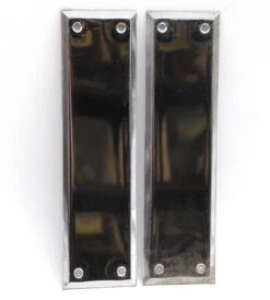 Pair Of Vintage 10 In. Chrome Plated Door Push Plates
