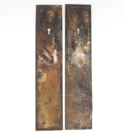 Pair Of Vintage 14.5 In. Brass Keyhole Door Push Plates