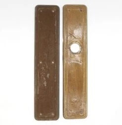 Pair Of Vintage 14.5 In. Commercial Brass Door Push Plates