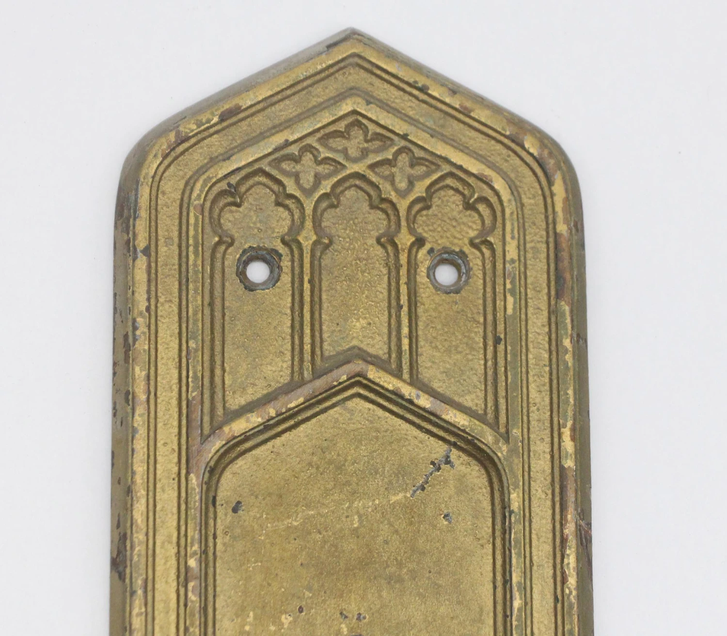 Corbin Gold Painted 18 In. Bronze Gothic Door Push Plate 4 Corbin Gold Painted 18 In. Bronze Gothic Door Push Plate - Image 2