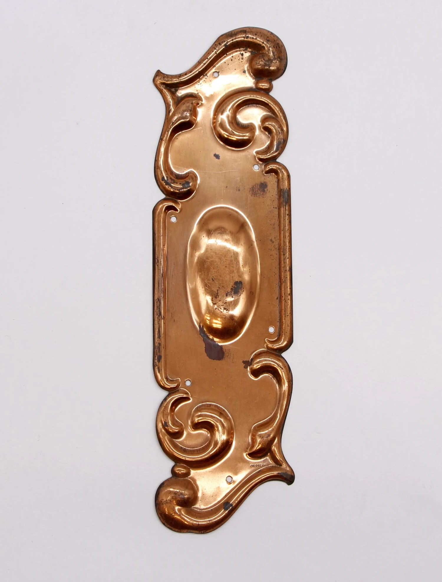 Pair Of 10.6 In. Copper Plated Brass Art Nouveau Door Push Plates 4 Pair Of 10.6 In. Copper Plated Brass Art Nouveau Door Push Plates - Image 2
