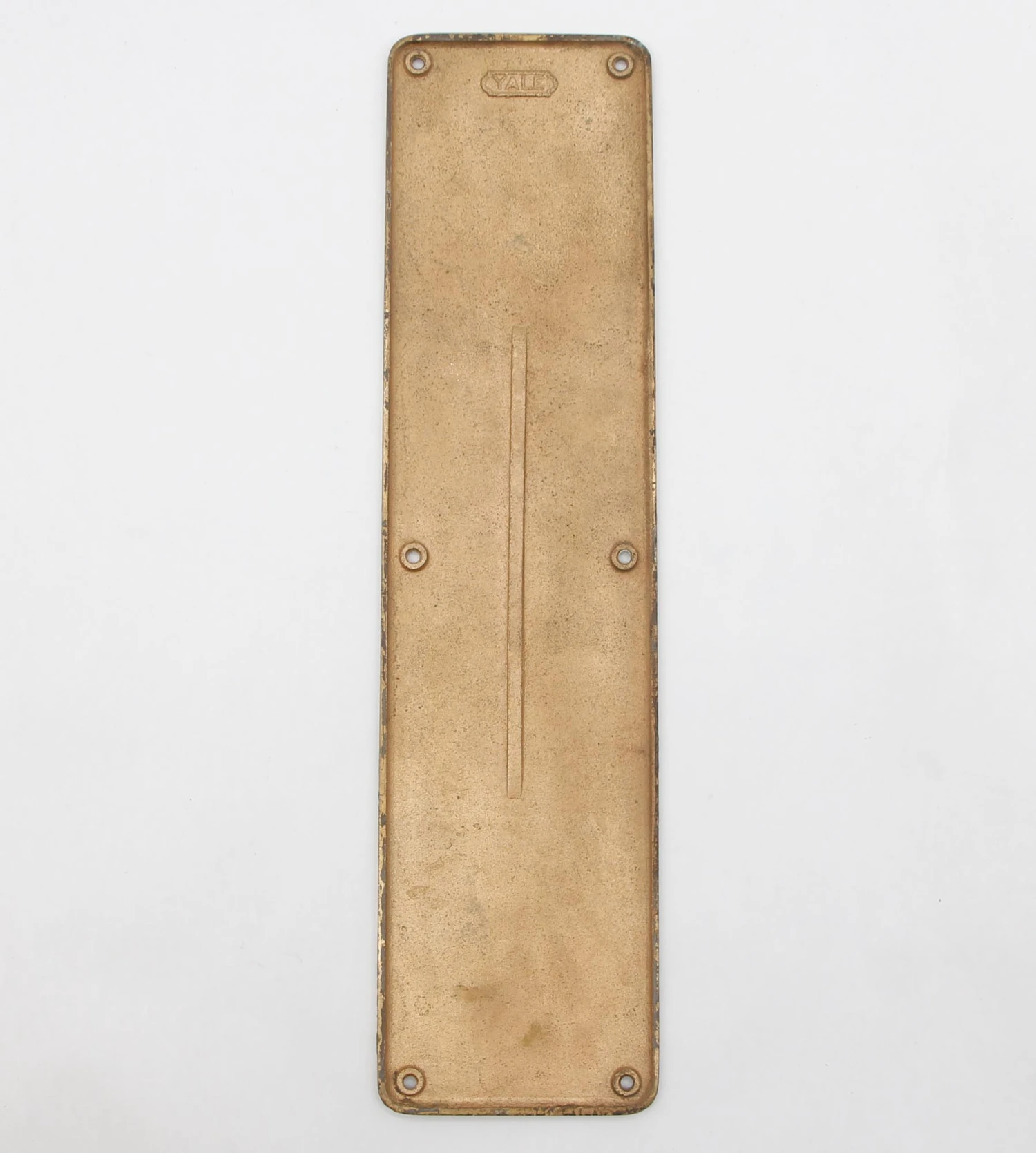 Vintage 16 In. Brass Yale & Towne Door Push Plate 4 Vintage 16 In. Brass Yale & Towne Door Push Plate - Image 2