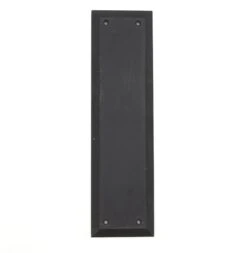Vintage 10 In. Black Steel Beveled Door Push Plate