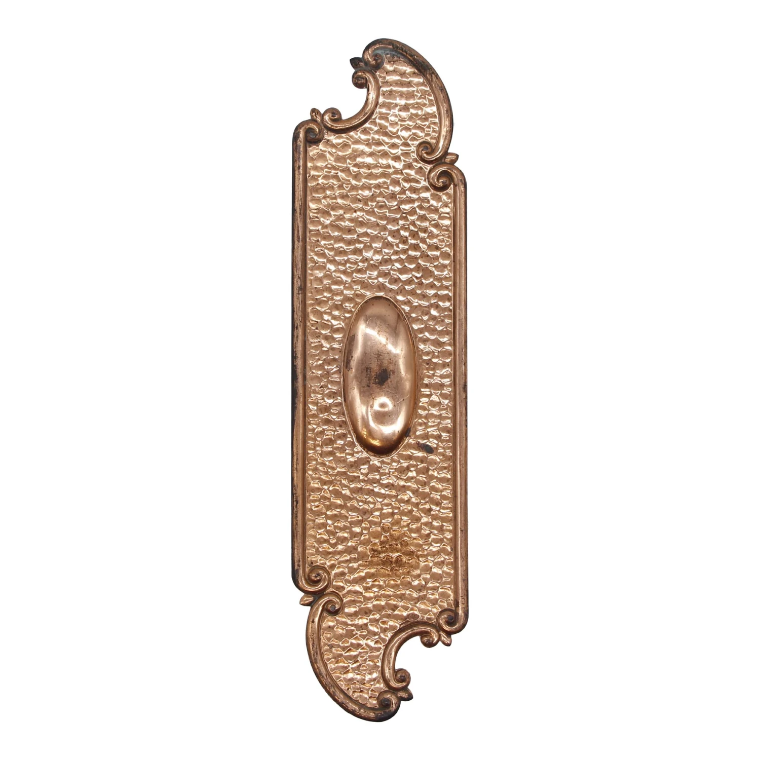 Vintage 12 In. Art Nouveau Copper Plated Brass Door Push Plate 3 Vintage 12 In. Art Nouveau Copper Plated Brass Door Push Plate