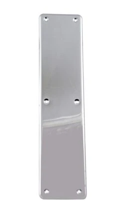 Vintage 15 In. Modern Chrome Plated Door Push Plate