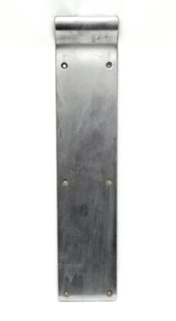 Vintage 16 In. Nickel Over Brass Curved Door Push Plate