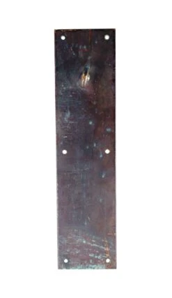 Vintage Patina Bronze 14 In. Door Push Plate With Latch