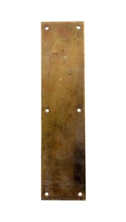 Vintage Plain 14 In. Patina Brass Door Push Plate