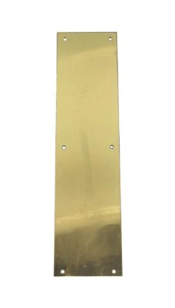 Vintage Plain 16 In. Polished Brass Door Push Plate