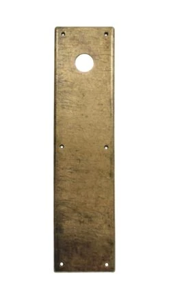 Vintage Plain 16 In. Russwin Door Push Plate With Lock Insert