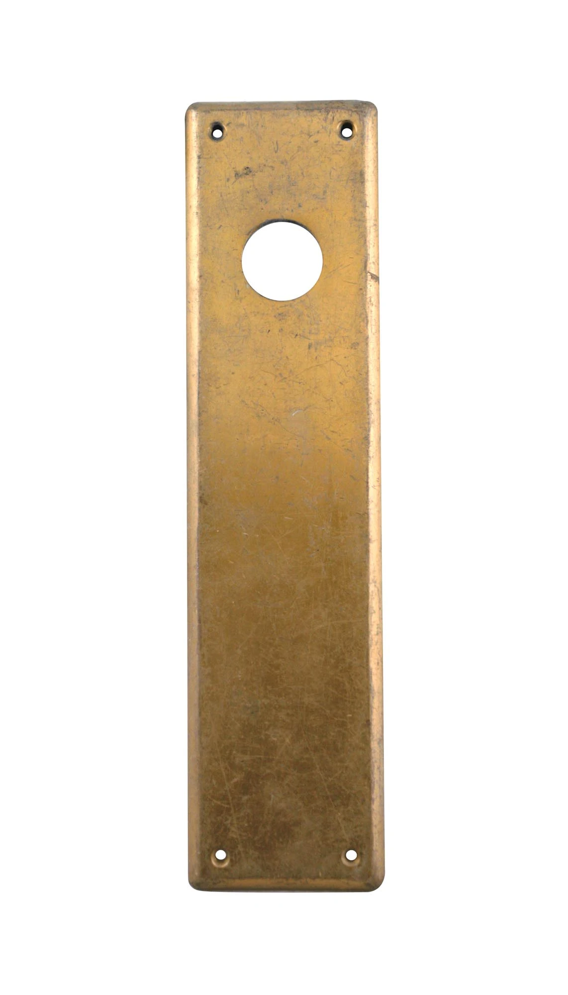 Vintage Russwin 12 In. Cast Brass Door Push Plate With Lock Insert 3 Vintage Russwin 12 In. Cast Brass Door Push Plate With Lock Insert