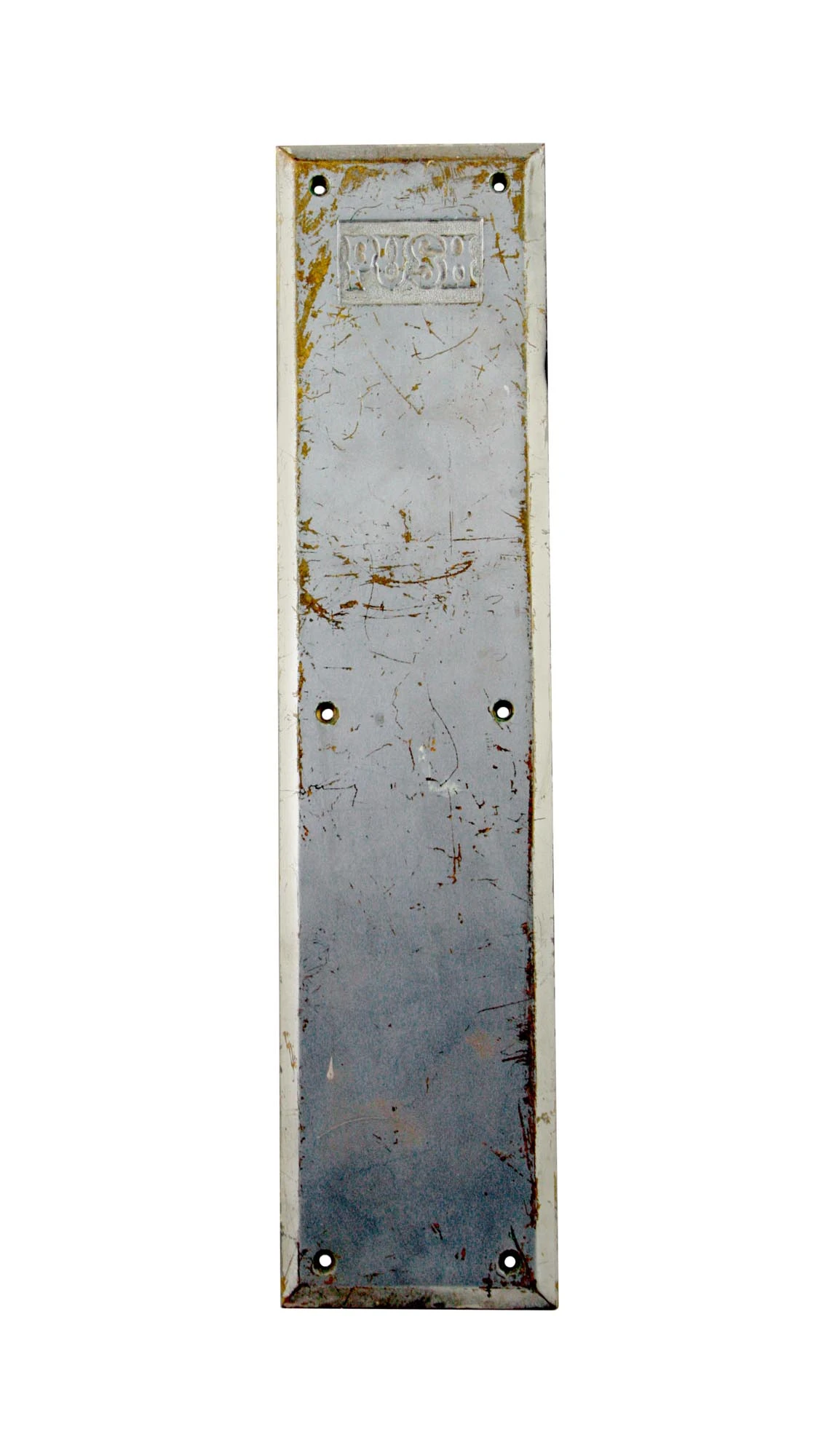 Vintage Russwin 15 In. Nickel Door Push Plate 3 Vintage Russwin 15 In. Nickel Door Push Plate