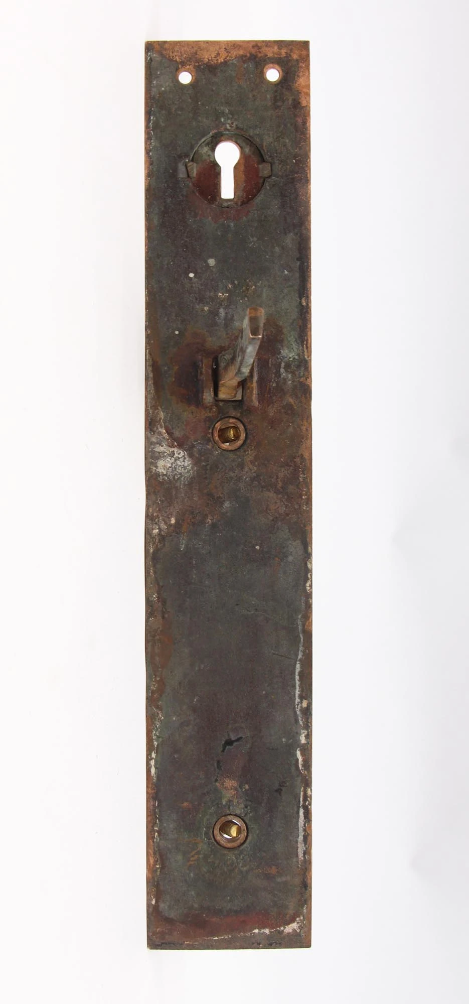 Antique 12.25 In. Bronze Russell & Erwin Lock & Door Pull Set 10 Antique 12.25 In. Bronze Russell & Erwin Lock & Door Pull Set - Image 8