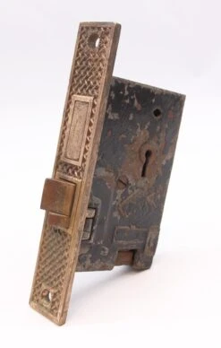 Antique 12.25 In. Bronze Russell & Erwin Lock & Door Pull Set 24 Antique 12.25 In. Bronze Russell & Erwin Lock & Door Pull Set -OGT Sale Store q271353 09