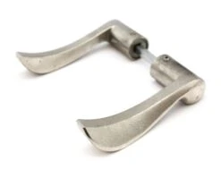 Pair Of Nickel Plated Brass Modern Lever Door Knobs 11 Pair Of Nickel Plated Brass Modern Lever Door Knobs -OGT Sale Store q271614 05