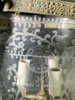 Antique Victorian 9.25 In. Etched Glass Bell Jar Pendant Light 16 Antique Victorian 9.25 In. Etched Glass Bell Jar Pendant Light -OGT Sale Store q271624 06