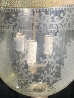 Antique Victorian 9.25 In. Etched Glass Bell Jar Pendant Light 17 Antique Victorian 9.25 In. Etched Glass Bell Jar Pendant Light -OGT Sale Store q271624 07