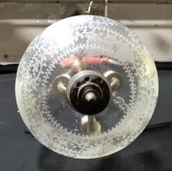 Antique Victorian 9.25 In. Etched Glass Bell Jar Pendant Light 19 Antique Victorian 9.25 In. Etched Glass Bell Jar Pendant Light -OGT Sale Store q271624 09