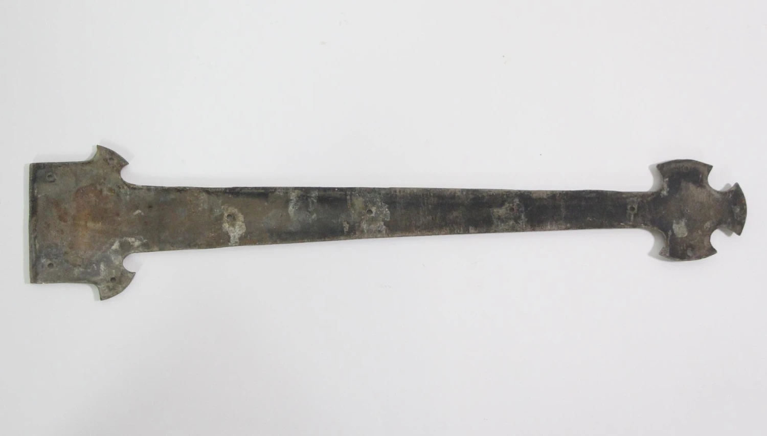 Antique Arts & Crafts Hammered Bronze Door Strap Hinge 6 Antique Arts & Crafts Hammered Bronze Door Strap Hinge - Image 4