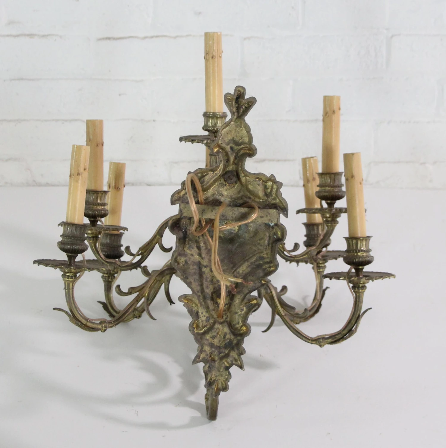 Pair Of French 8 Arm Bronze Wall Sconces 10 Pair Of French 8 Arm Bronze Wall Sconces - Image 8