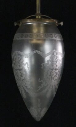 1809 Etched & Frosted Cone Shaped Glass Pendant Light 13 1809 Etched & Frosted Cone Shaped Glass Pendant Light -OGT Sale Store q271861 04