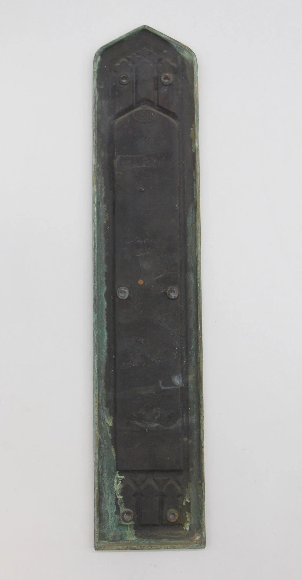 Corbin Gold Painted 18 In. Bronze Gothic Door Push Plate 6 Corbin Gold Painted 18 In. Bronze Gothic Door Push Plate - Image 4