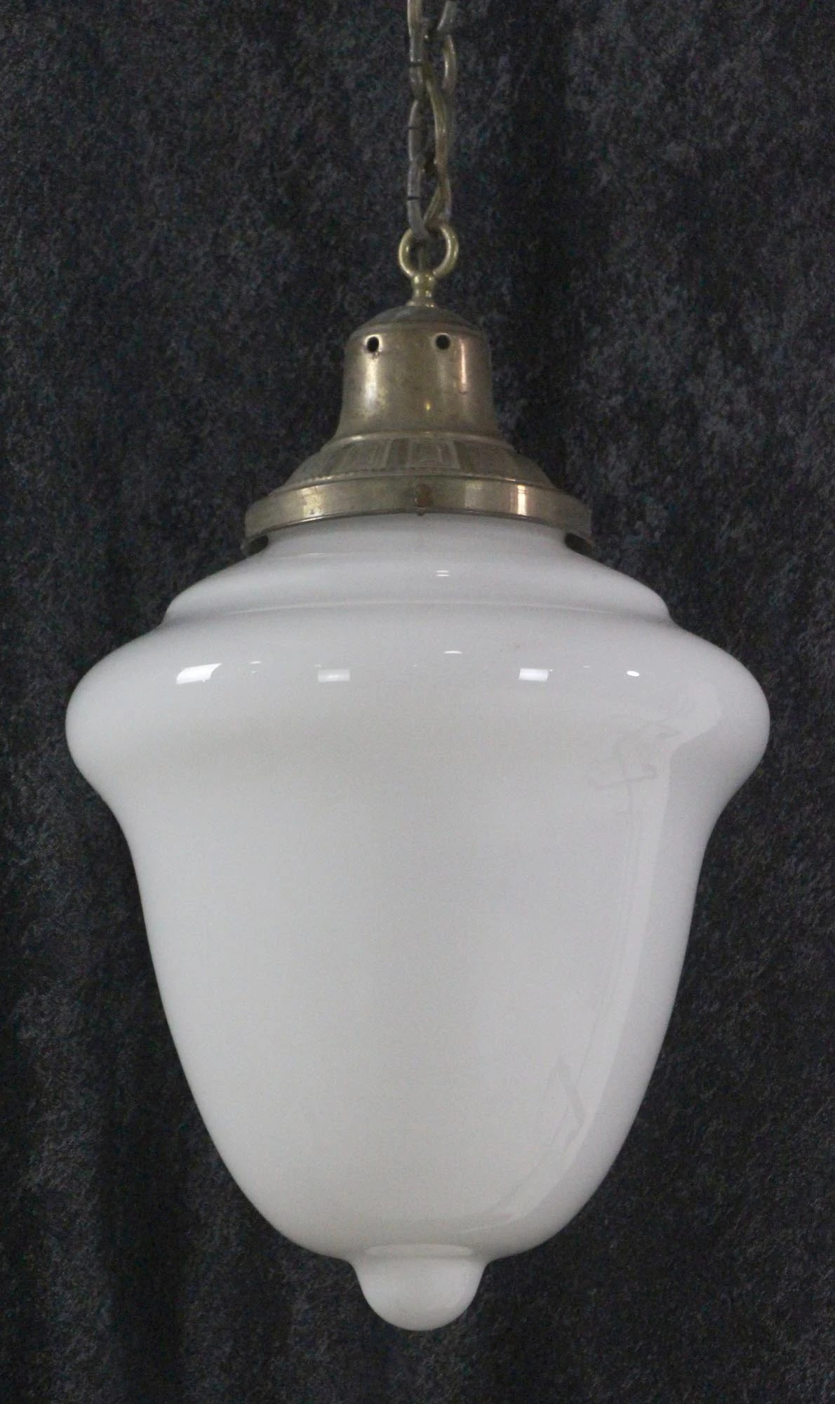 1940s Antique School House Glass 13 In. Pendant Light 6 1940s Antique School House Glass 13 In. Pendant Light - Image 4
