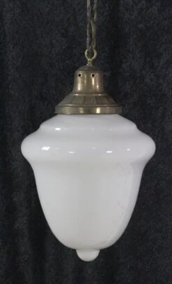 1940s Antique School House Glass 13 In. Pendant Light 16 1940s Antique School House Glass 13 In. Pendant Light -OGT Sale Store q272642 05