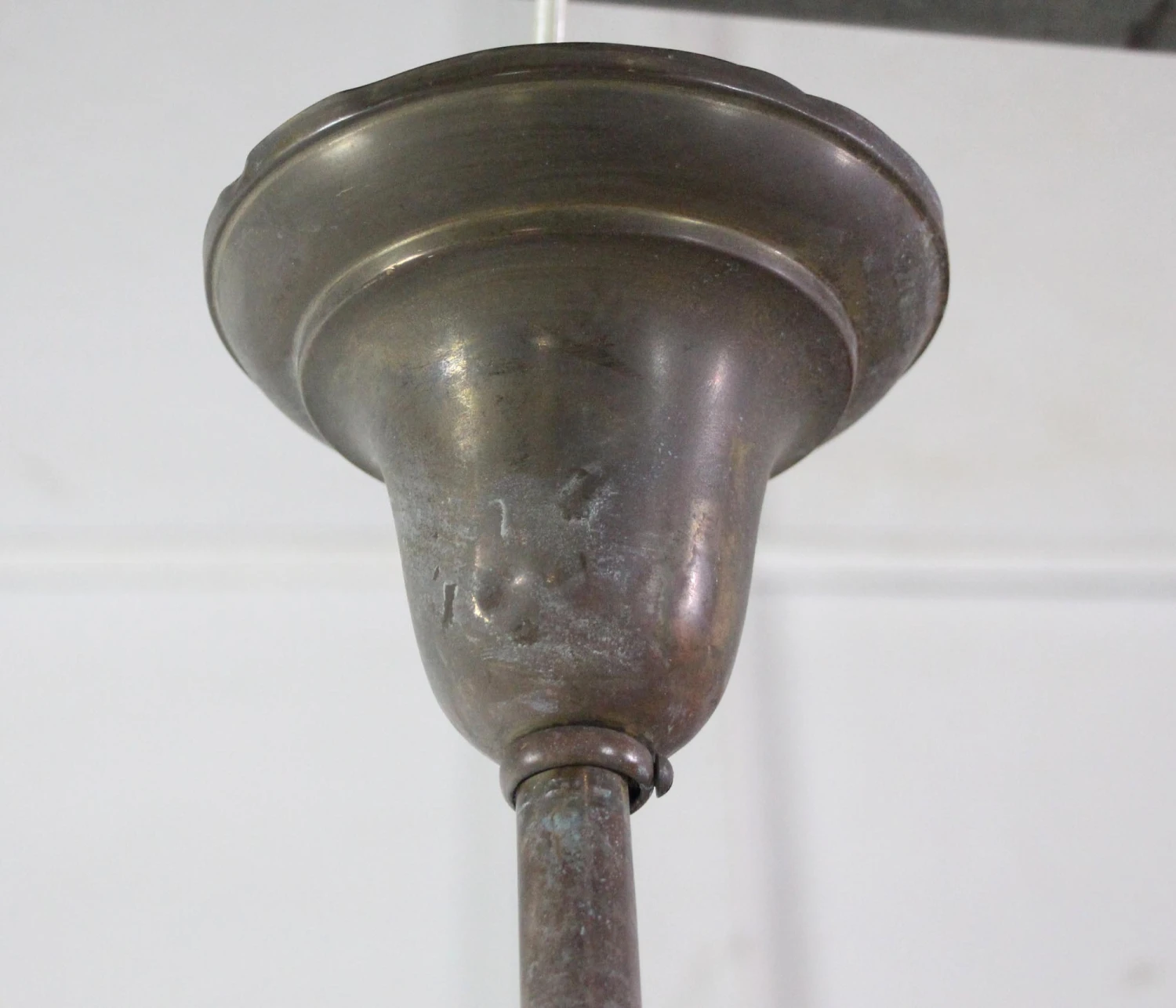 1940s Antique School House Glass 13 In. Pendant Light 12 1940s Antique School House Glass 13 In. Pendant Light - Image 10