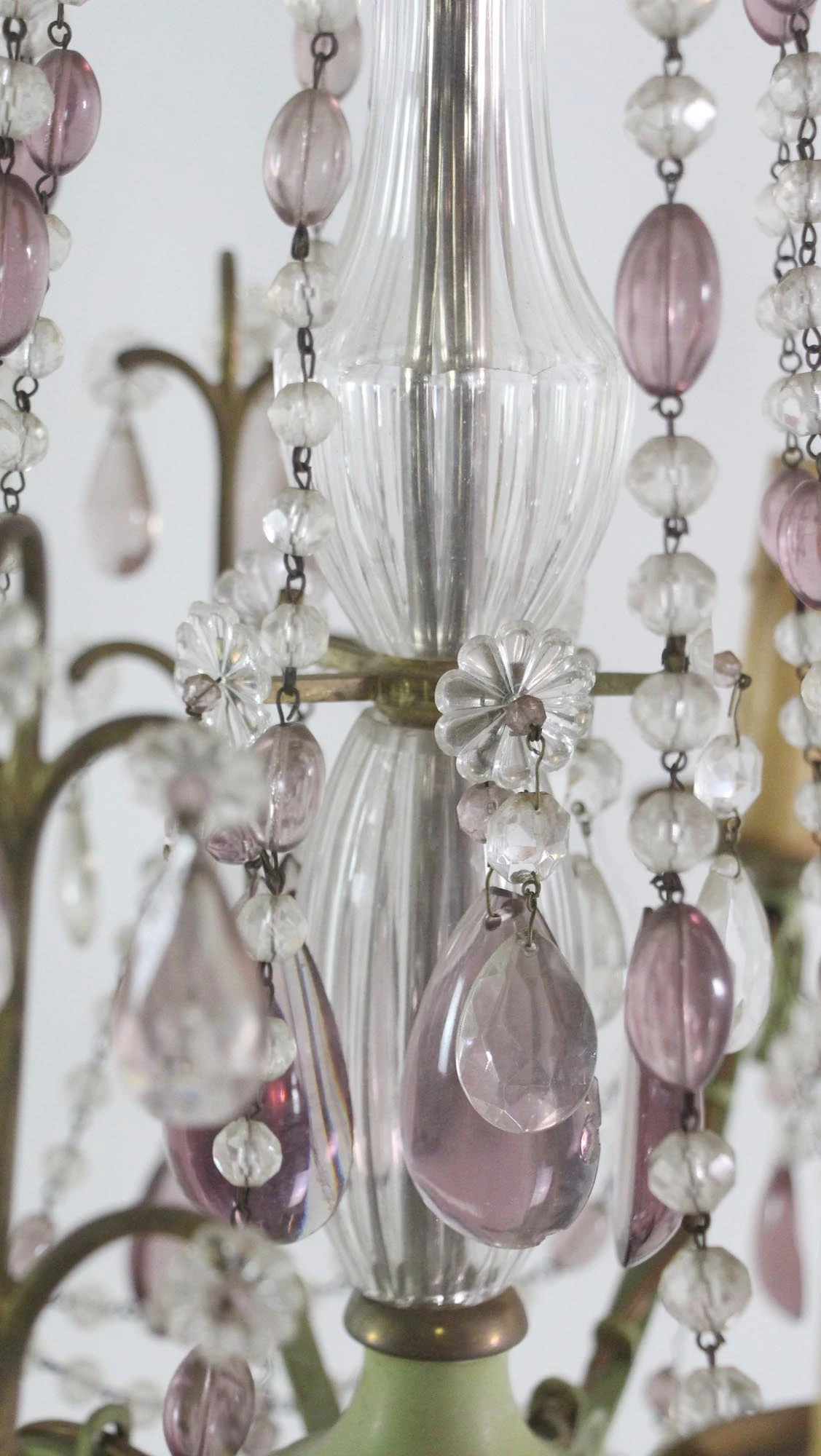 1970s Italian Amethyst & Crystal 5 Arm Chandelier 10 1970s Italian Amethyst & Crystal 5 Arm Chandelier - Image 8