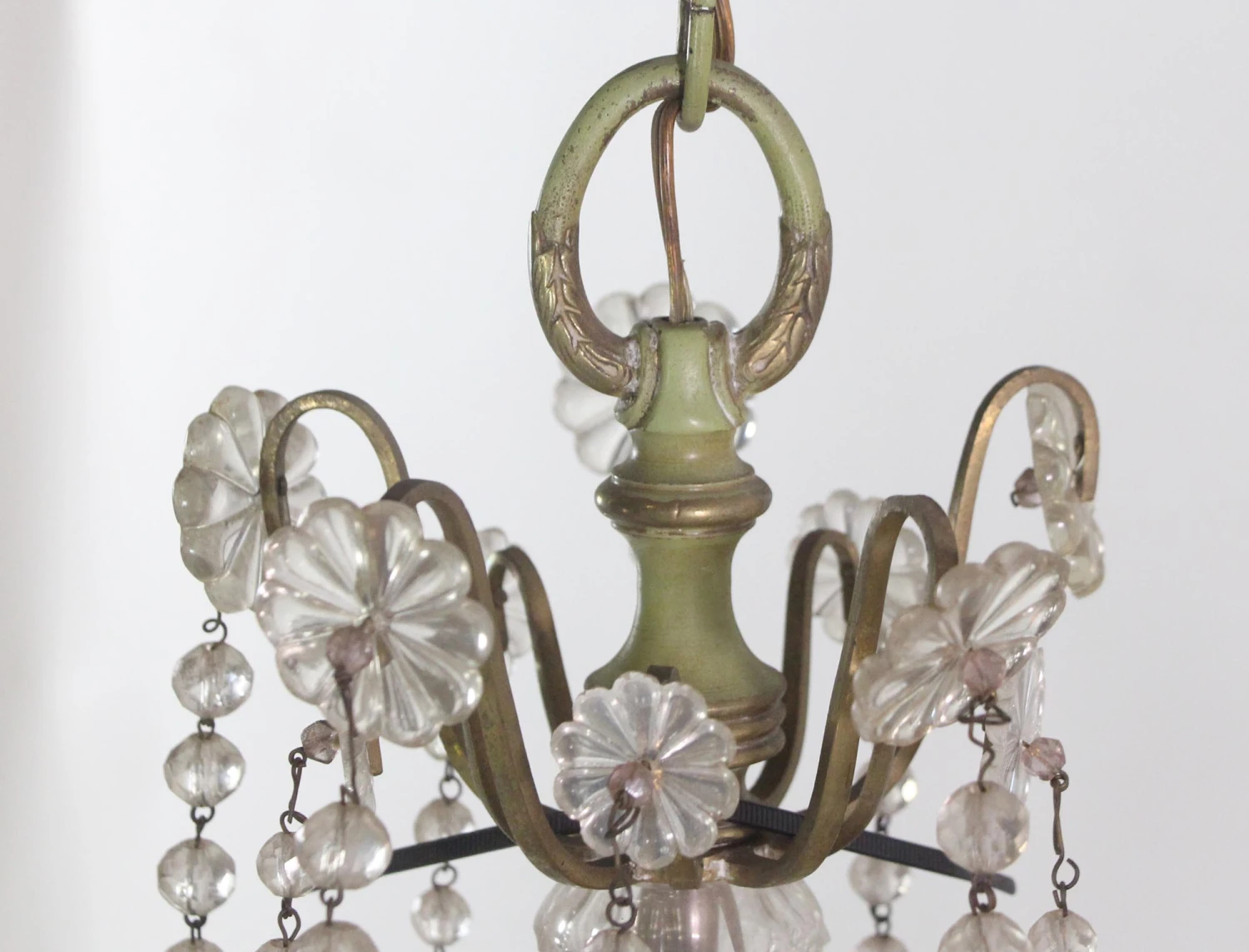 1970s Italian Amethyst & Crystal 5 Arm Chandelier 11 1970s Italian Amethyst & Crystal 5 Arm Chandelier - Image 9