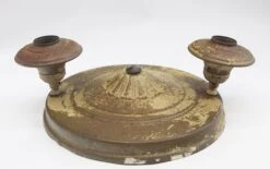 Antique Distressed Brass 2 Exposed Bulb Pan Flush Mount 17 Antique Distressed Brass 2 Exposed Bulb Pan Flush Mount -OGT Sale Store q272692 06