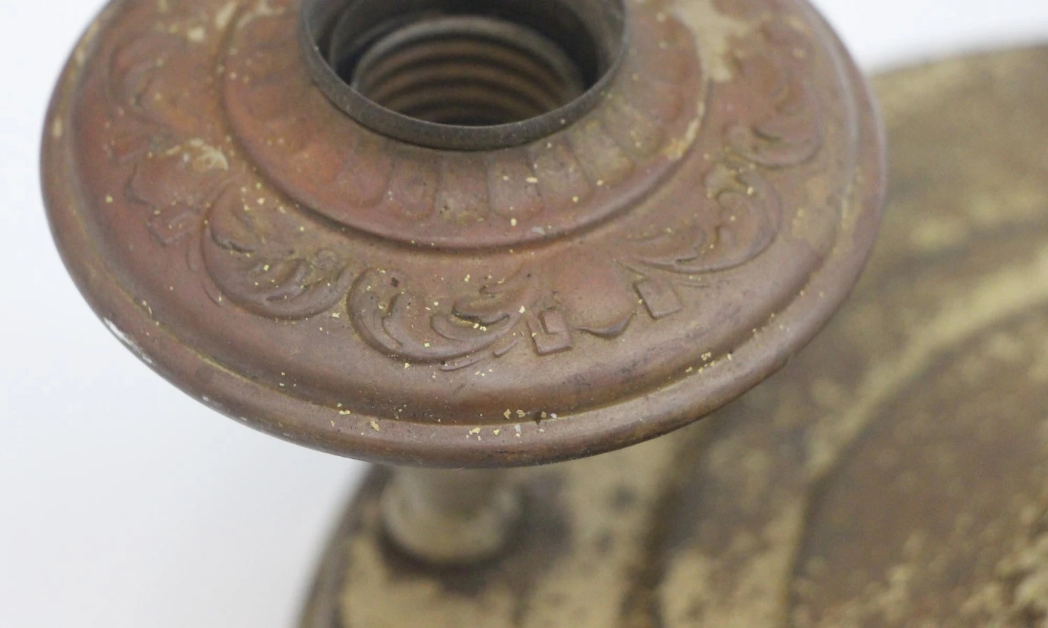 Antique Distressed Brass 2 Exposed Bulb Pan Flush Mount 11 Antique Distressed Brass 2 Exposed Bulb Pan Flush Mount - Image 9