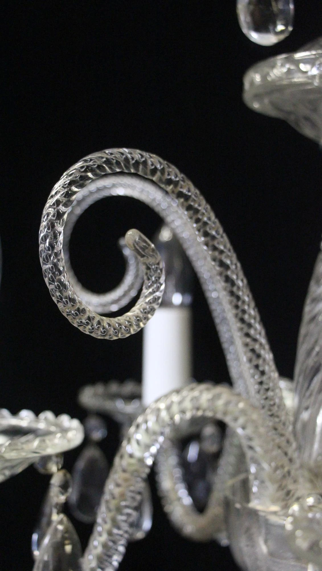 Antique 1940s Victorian Crystal 5 Arm Chandelier 10 Antique 1940s Victorian Crystal 5 Arm Chandelier - Image 8