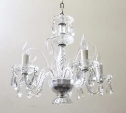 Antique 1940s Victorian Crystal 5 Arm Chandelier 26 Antique 1940s Victorian Crystal 5 Arm Chandelier -OGT Sale Store q272695 13