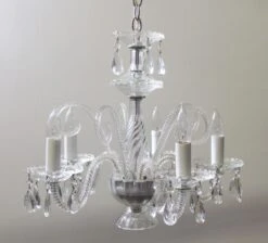 Antique 1940s Victorian Crystal 5 Arm Chandelier 27 Antique 1940s Victorian Crystal 5 Arm Chandelier -OGT Sale Store q272695 14