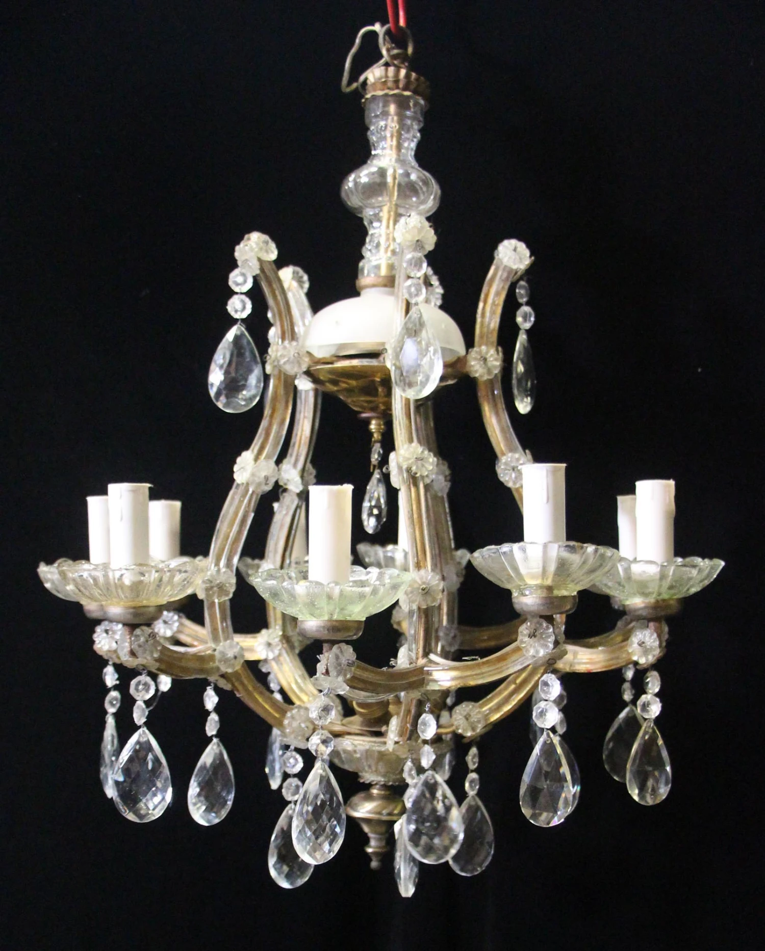 Antique Crystal 10 Arm Marie Therese Chandelier 6 Antique Crystal 10 Arm Marie Therese Chandelier - Image 4